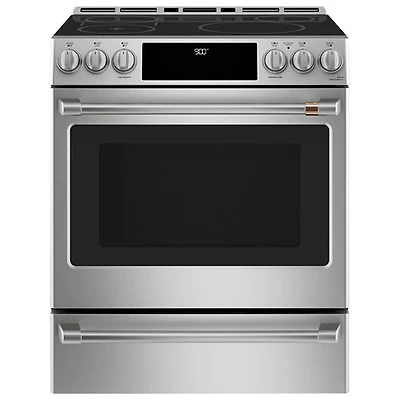 Cuisinière électrique encastrable à 5 éléments avec convection véritable et friture à l'air de 5,7 pi³ et 30 po Café (CHS90XP2MS1) - Acier inoxydable