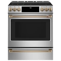 Cuisinière électrique encastrable à 5 éléments avec convection véritable et friture à l'air de 5,7 pi³ et 30 po Café (CHS90XP2MS1) - Acier inoxydable