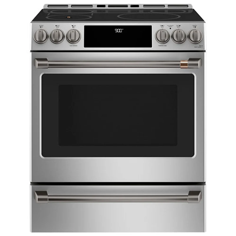 Cuisinière électrique encastrable à 5 éléments avec convection véritable et friture à l'air de 5,7 pi³ et 30 po Café (CHS90XP2MS1) - Acier inoxydable