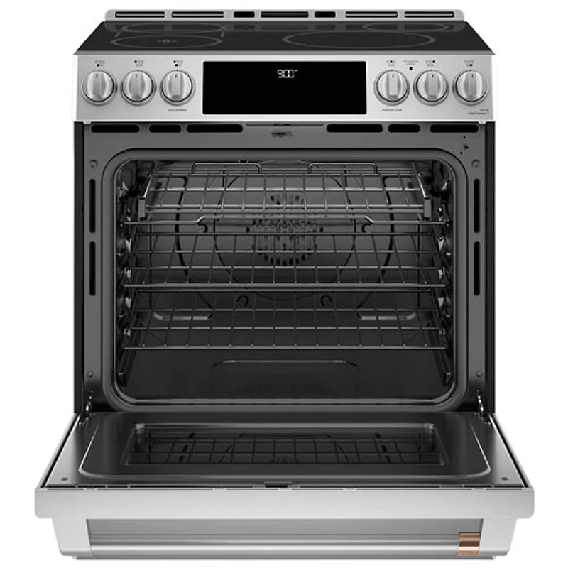 Cuisinière électrique encastrable à 5 éléments avec convection véritable et friture à l'air de 5,7 pi³ et 30 po Café (CHS90XP2MS1) - Acier inoxydable