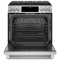 Cuisinière électrique encastrable à 5 éléments avec convection véritable et friture à l'air de 5,7 pi³ et 30 po Café (CHS90XP2MS1) - Acier inoxydable
