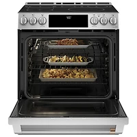 Cuisinière électrique encastrable à 5 éléments avec convection véritable et friture à l'air de 5,7 pi³ et 30 po Café (CHS90XP2MS1) - Acier inoxydable