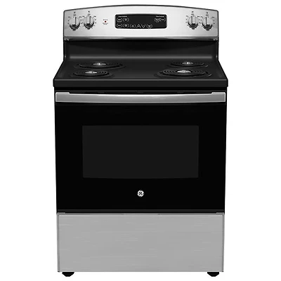 Cuisinière électrique autonome à serpentins de 5,0 pi³ et 30 po de GE (JCBS350SVSS) - Inox
