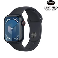 Open Box - Apple Watch Series 9 (GPS + Cellular) 41mm Midnight Aluminium Case w/Midnight Sport Band - Small / Medium