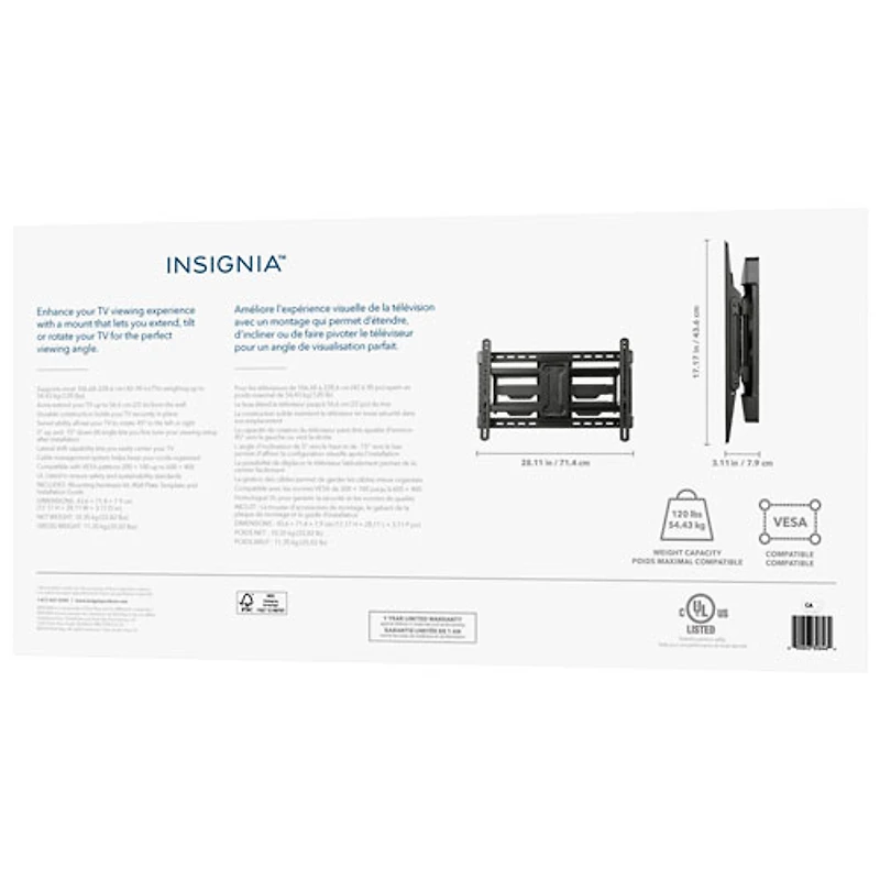 Insignia 42'' - 90" Full Motion TV Mount - Only at Best Buy