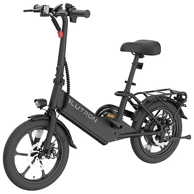Blutron EB350F 350W Foldable Compact Electric Bike (Up to 33km Battery Range / 32km/h Top Speed) - Black - Exclusive Retail Partner