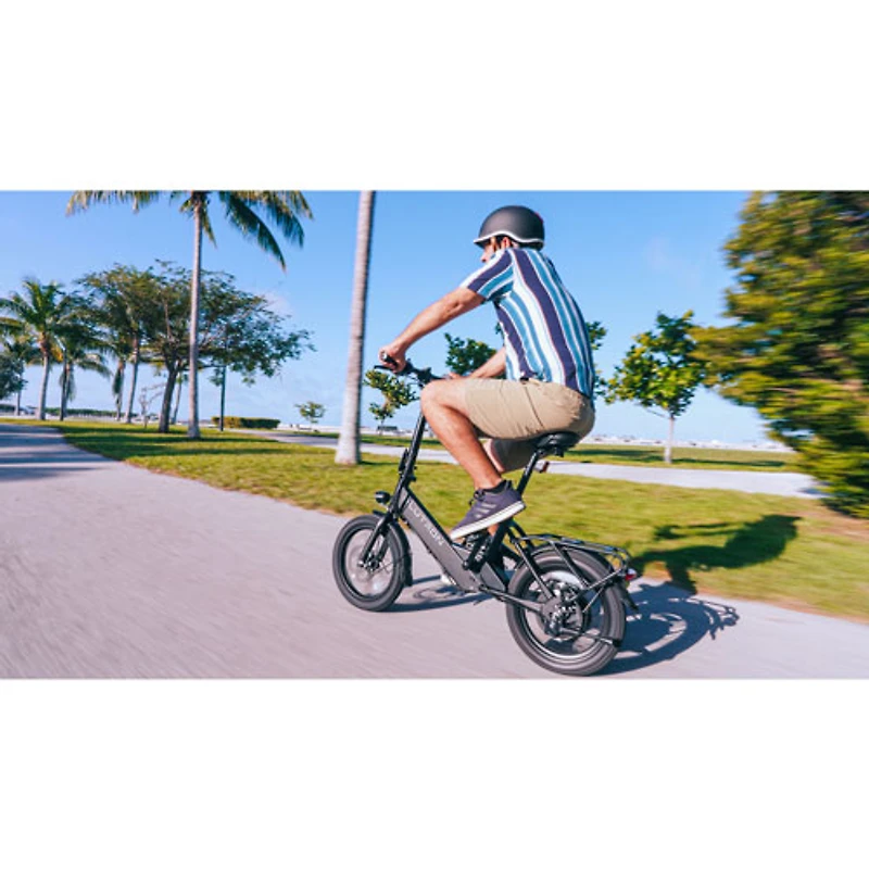 Blutron EB350F 350W Foldable Compact Electric Bike (Up to 33km Battery Range / 32km/h Top Speed) - Black - Exclusive Retail Partner