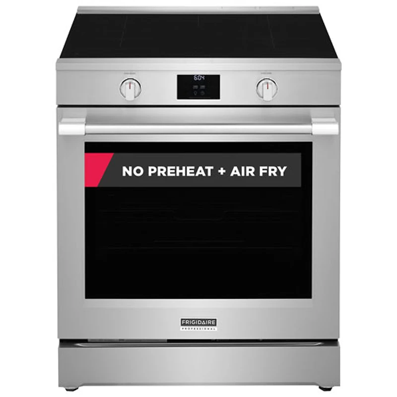 Cuisinière à induction autonome à 5 éléments avec convection véritable et friture à air chaud 6,2 pi³ 30 po Professional de Frigidaire - Acier inoxydable