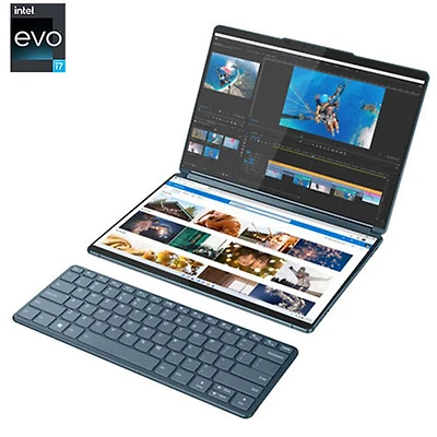 Portable à écran tactile de 13 po Yoga Book 9i de Lenovo - Bleu sarcelle (Evo i7-1355U d'Intel/SSD 1 To/RAM 16 Go/Windows 11)