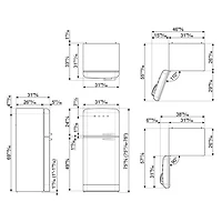 Smeg Retro 32" 19.2 Cu. Ft. Top Freezer Refrigerator with Ice Dispenser (FAB50ULCR3) - Cream