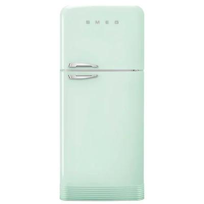 Smeg Retro 32" 19.2 Cu. Ft. Top Freezer Refrigerator with Ice Dispenser (FAB50URPG3) - Pastel Green