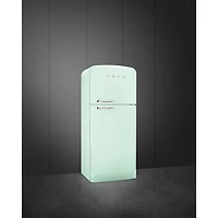 Smeg Retro 32" 19.2 Cu. Ft. Top Freezer Refrigerator with Ice Dispenser (FAB50URPG3) - Pastel Green