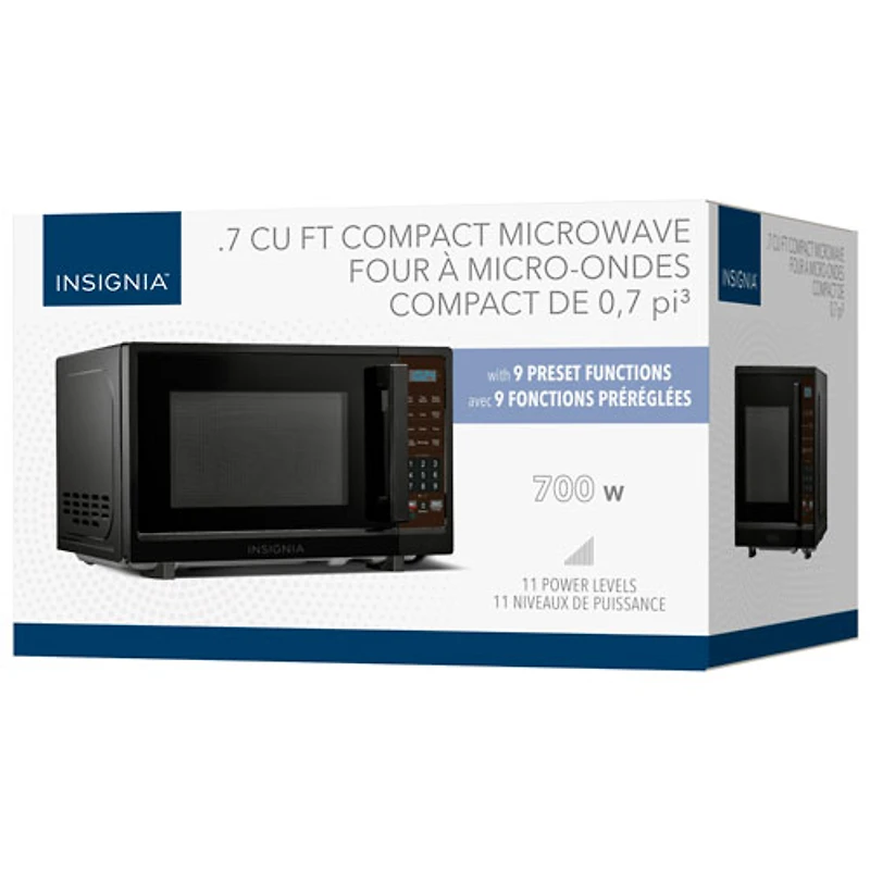 Micro-ondes compact de 0,7 pi³ d'Insignia (NS-MW7BK5-C) - Noir - Exclusivité de Best Buy