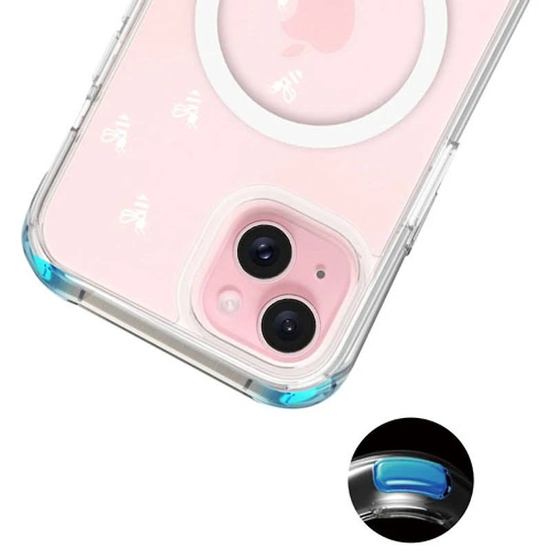 E-Artistry Signature Bee Spiral Fitted Hard Shell Case with MagSafe for iPhone 15 - Clear - White