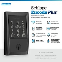 Serrure intelligente à pêne dormant Wi-Fi Encode Plus de Schlage - Noir mat