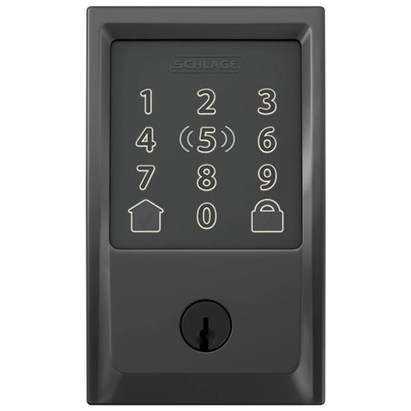 Serrure intelligente à pêne dormant Wi-Fi Encode Plus de Schlage - Noir mat