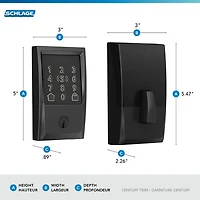 Serrure intelligente à pêne dormant Wi-Fi Encode Plus de Schlage - Noir mat