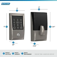 Serrure intelligente à pêne dormant Wi-Fi Encode Plus de Schlage - Nickel satiné