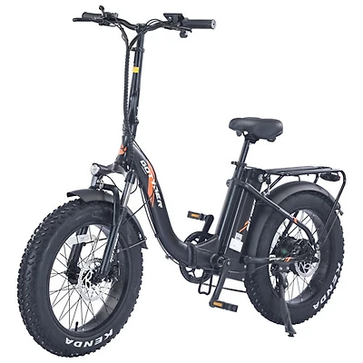 Vélo de transport électrique repliable à cadre bas PowerPath de GoTyger (moteur 500 W/autonomie jusqu'à 45 km) - Noir