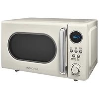 Micro-ondes compact rétro de 0,7 pi³ d'Insignia (NS-MW7RM5-C) - Crème - Exclusivité de Best Buy