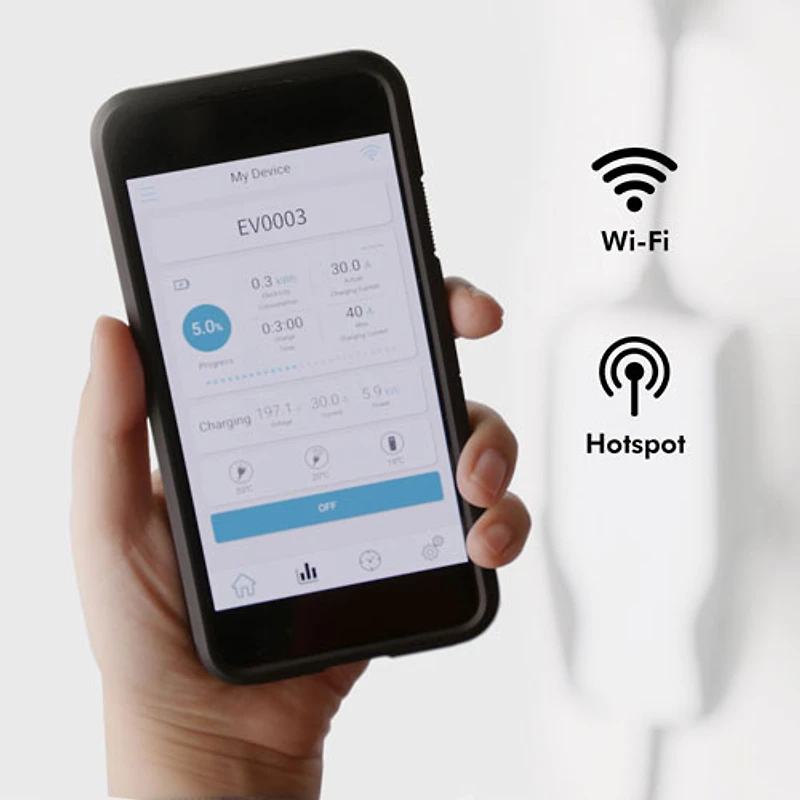 Pion Power Flex-AC 40A Level 2 Portable Smart Electric Vehicle (EV) Charger - Black