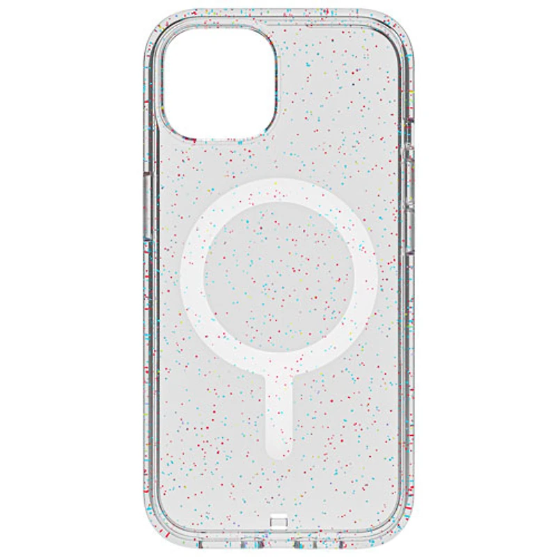 BodyGuardz Carve Fitted Hard Shell Case with MagSafe for iPhone 15 - Silver Sparkle