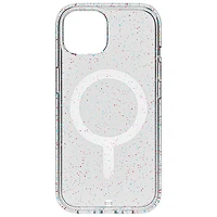 BodyGuardz Carve Fitted Hard Shell Case with MagSafe for iPhone 15 - Silver Sparkle