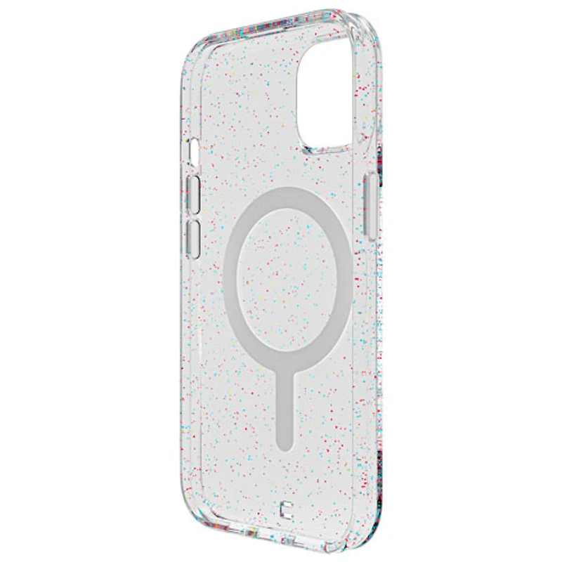 BodyGuardz Carve Fitted Hard Shell Case with MagSafe for iPhone 15 - Silver Sparkle