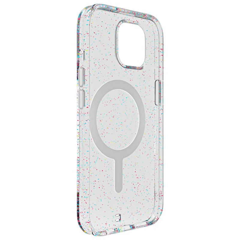 BodyGuardz Carve Fitted Hard Shell Case with MagSafe for iPhone 15 - Silver Sparkle