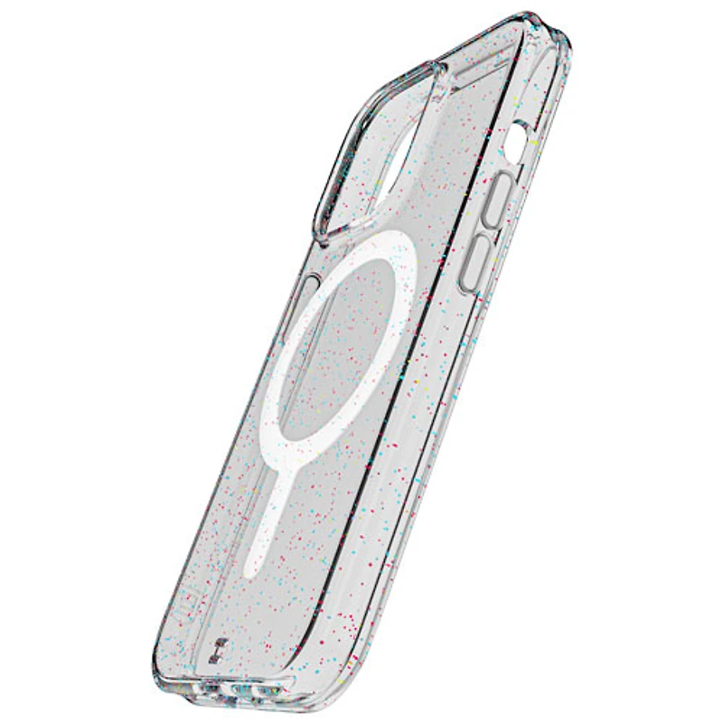 BodyGuardz Carve Fitted Hard Shell Case with MagSafe for iPhone 15 Pro - Silver Sparkle
