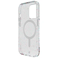 BodyGuardz Carve Fitted Hard Shell Case with MagSafe for iPhone 15 Pro - Silver Sparkle
