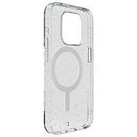 BodyGuardz Carve Fitted Hard Shell Case with MagSafe for iPhone 15 Pro - Silver Sparkle