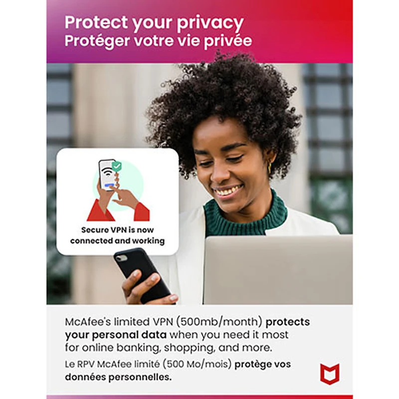 McAfee Total Protection (PC/Mac/Android/iOS) - 5 appareils - 1 an - Téléchargement numérique