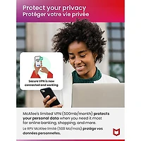 McAfee Total Protection (PC/Mac/Android/iOS) - 5 appareils - 1 an - Téléchargement numérique