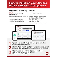 McAfee Total Protection (PC/Mac/Android/iOS) - 5 appareils - 1 an - Téléchargement numérique