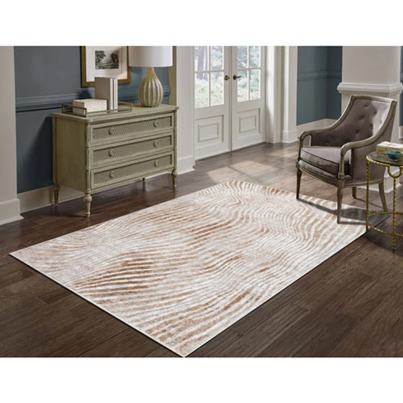 Carpette de 7 x 9 pi Dewy Riverbank - Gris/Crème/Beige