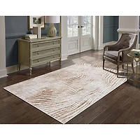 Carpette de 7 x 9 pi Dewy Riverbank - Gris/Crème/Beige