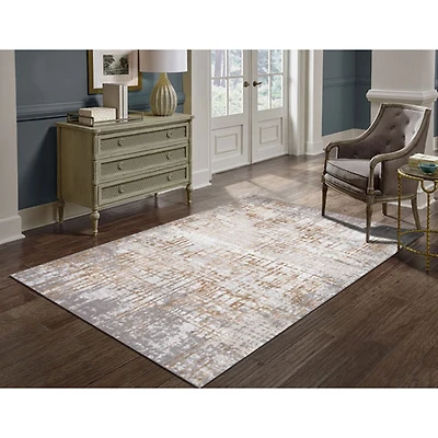 Carpette de 8 x 11 pi Dusk - Gris/Crème/Beige