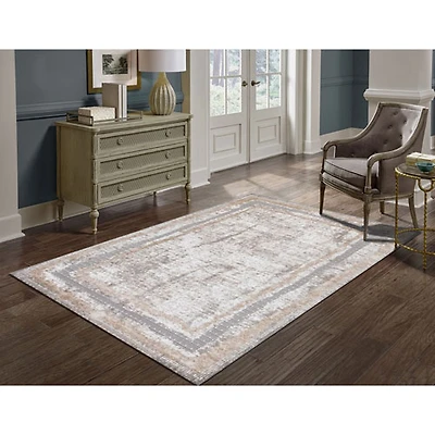 Carpette de 7 x 9 pi Dawn - Gris/Beige/Crème