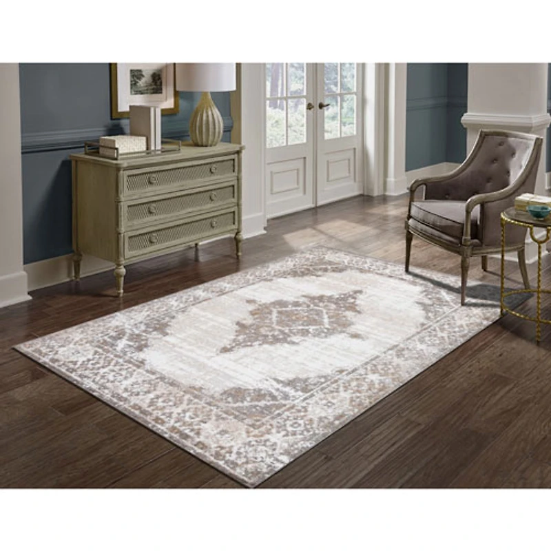 Carpette de 7 x 9 pi Metropolitan - Gris/Crème