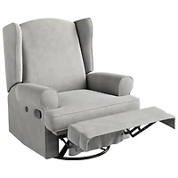 Fauteuil coulissant inclinable recouvert à ailettes Serenity de Storkcraft avec port de chargement USB - Acier