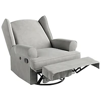 Fauteuil coulissant inclinable recouvert à ailettes Serenity de Storkcraft avec port de chargement USB - Acier