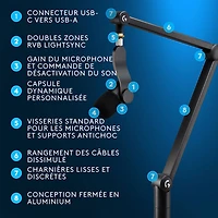Logitech G Yeticaster GX Dynamic Supercardioid Gaming LIGHTSYNC RGB Gaming Microphone & Boom Arm Bundle - Only at Best Buy