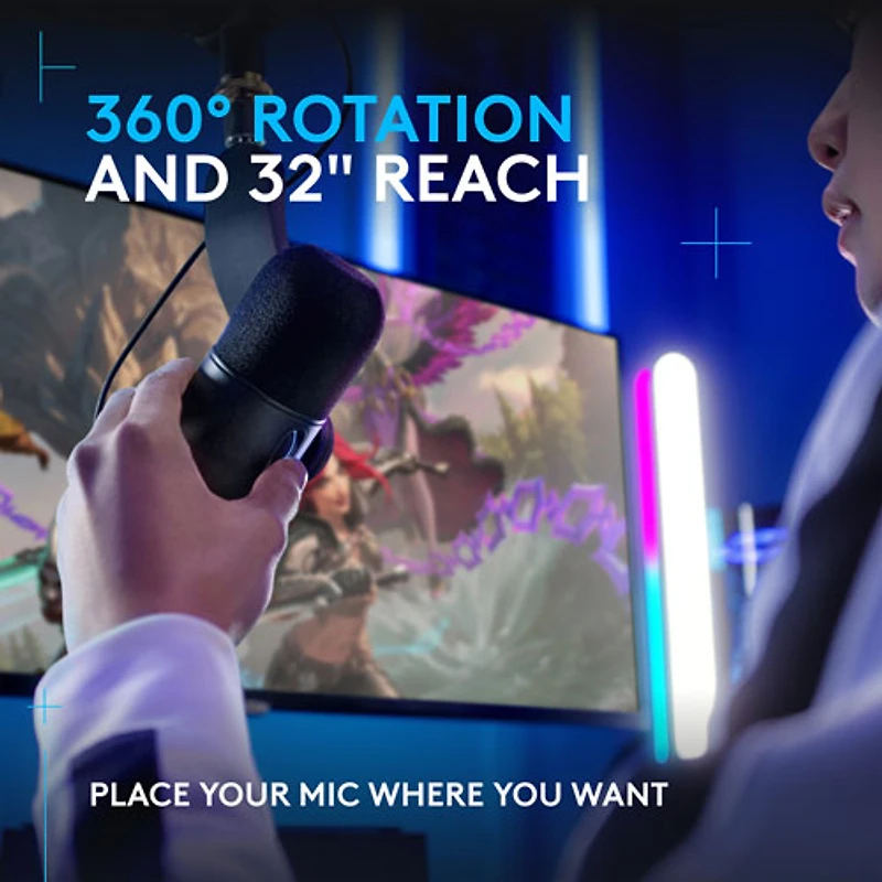 Logitech G Yeticaster GX Dynamic Supercardioid Gaming LIGHTSYNC RGB Gaming Microphone & Boom Arm Bundle - Only at Best Buy