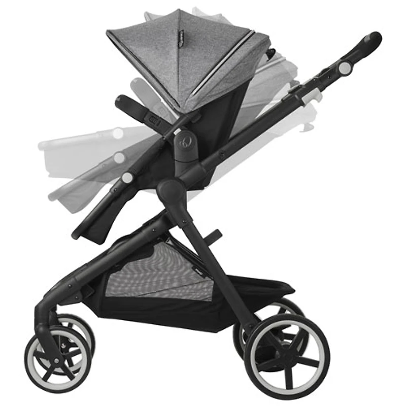 Evenflo Gold SensorSafe Pivot Xpand Smart Modular Travel System w/ LiteMax Infant Car Seat - Moonstone Grey/Black