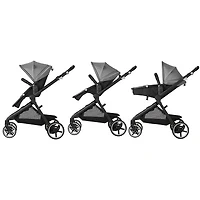 Evenflo Gold SensorSafe Pivot Xpand Smart Modular Travel System w/ LiteMax Infant Car Seat - Moonstone Grey/Black