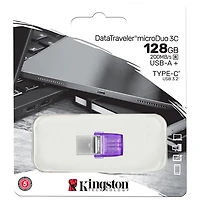 Clé USB 3.2 DataTraveler microDuo 3C de 128 Go de Kingston