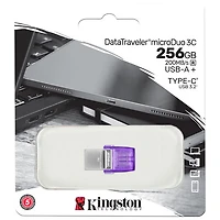 Clé USB 3.2 DataTraveler microDuo 3C 1 de 256 Go de Kingston