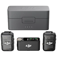 DJI Mic 2 Wireless Microphone (2 TX + 1 RX + Charging Case) - Shadow Black