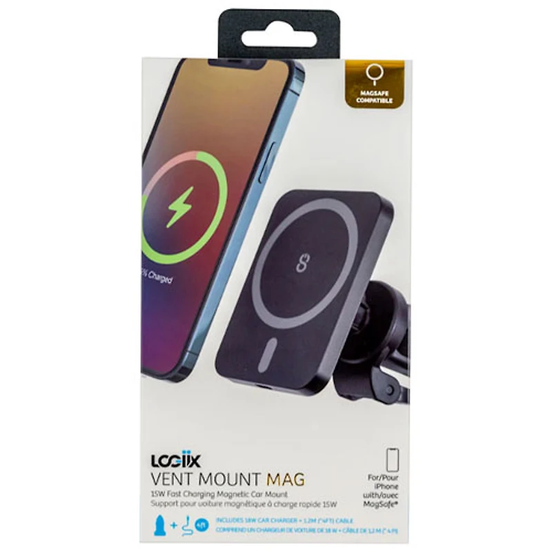 LOGiiX 7.5W Wireless Charging Vent Mount with MagSafe (LGX-13217) - Black